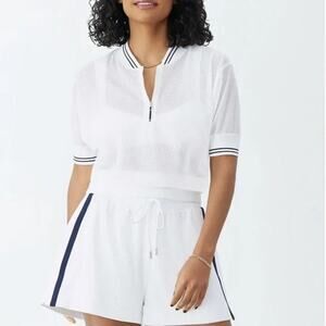 NwT Women's GSTQ Mesh Zip-Front Top Medium